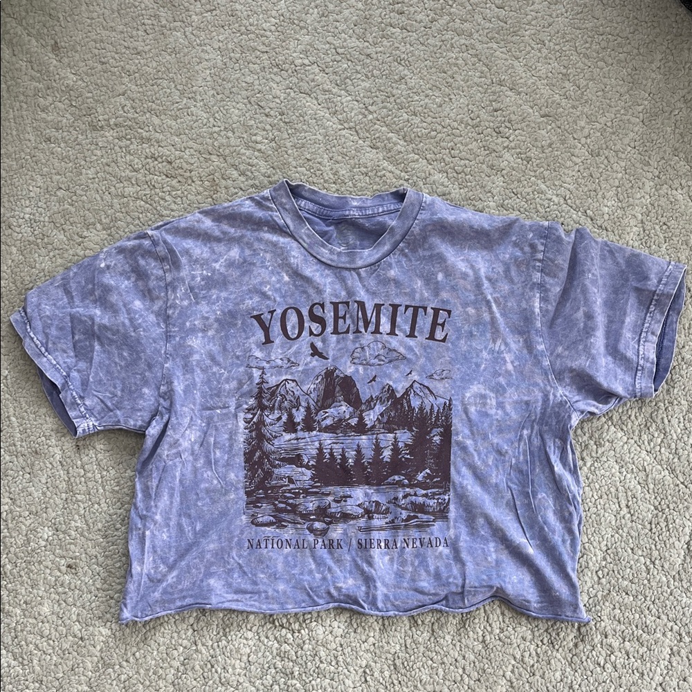 Yosemite Graphic Crop Tee in Faded Lavender